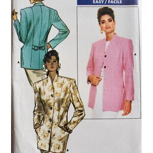 Vintage 80s Butterick Pattern 5906 Uncut Tunic Blazer Jacket 18 20 22
